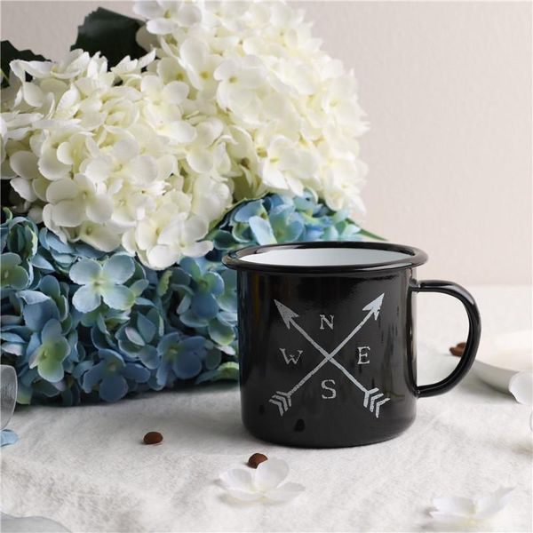 

9cm enamel exported to spain compass series coffee cup mug water milk mugs