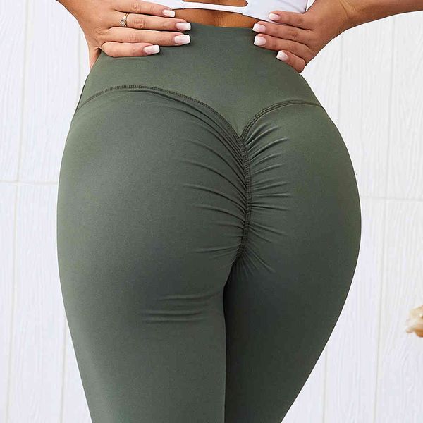 

women's leggings gym sport peach yoga pants dry fit women fitness solid workout running s tights jiij, Black