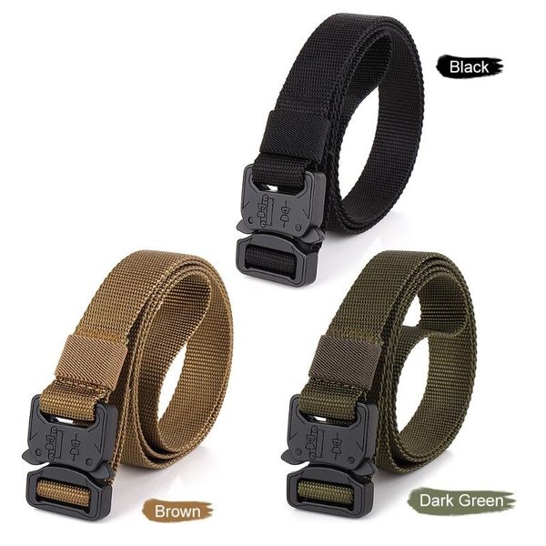 

lixada outdoor tactical quick release belt with heavy duty buckle for camping mountaineering climbing training hunting waist support, Black;gray