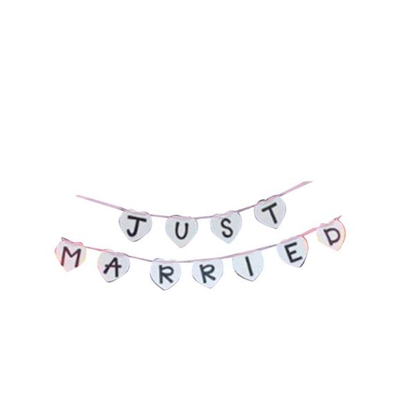 

party decoration just married wedding car cling decal sticker window banner