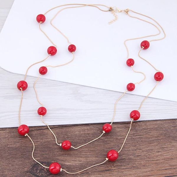 

chains fashion simulated pearl long chain sweater necklace double layer clavicle collar elegant prom women necklaces party jewelry gift, Silver
