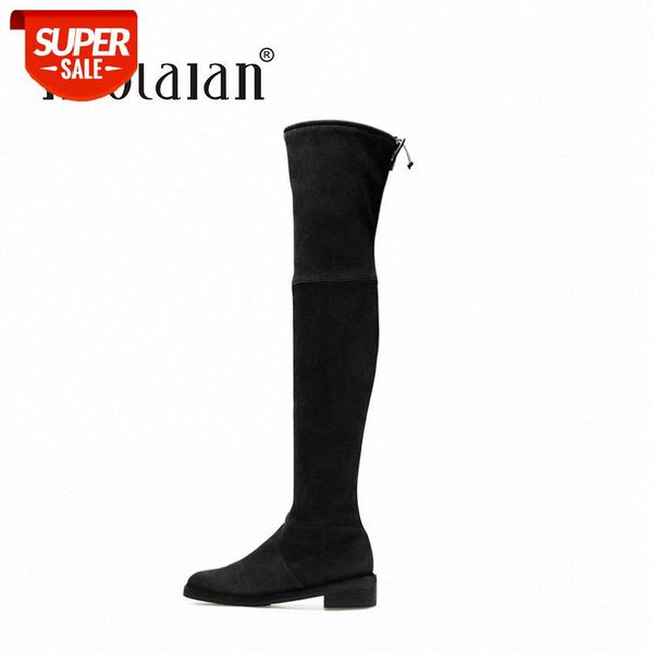 

women over the knee boots suede thigh high boots 2018 autumn winter ladies fashion fur warm chunky heel snow shoes woman #vm3t, Black