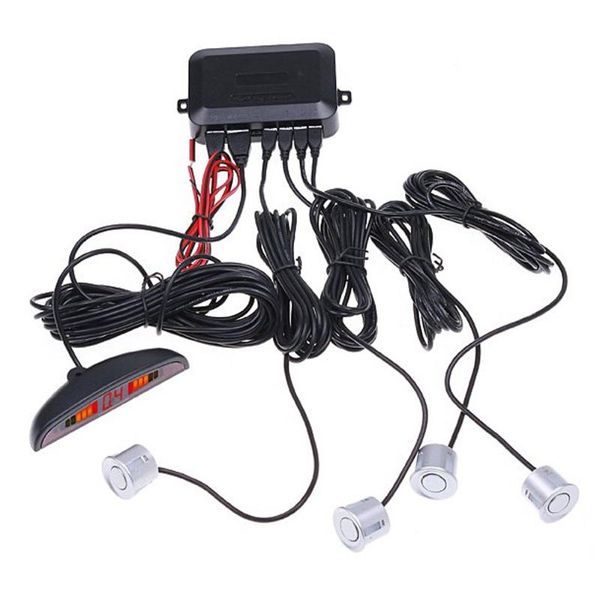 

car rear view cameras& parking sensors universal led sensor with 4 12v cars de estacionamento reverse assistance backup radar monitor system