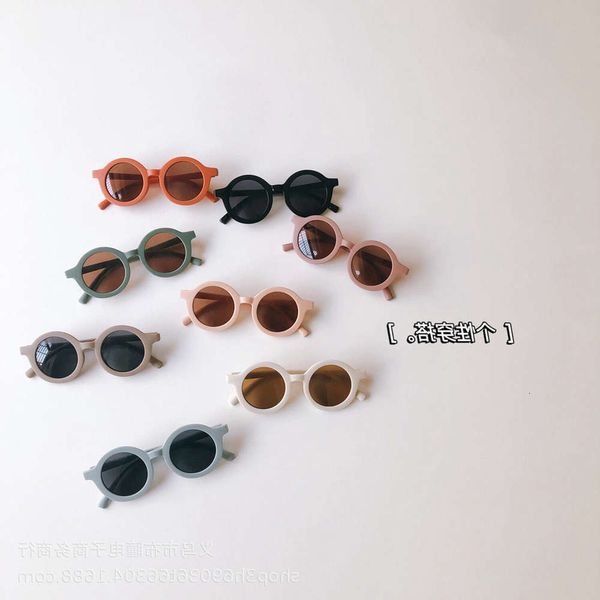 

2021 fashion kids sunglasses round frame in ins cream color, Blue