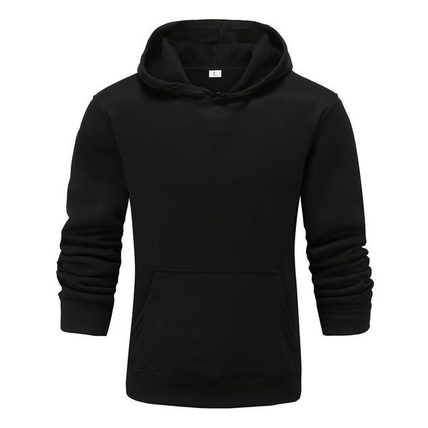 

men's hoodies & sweatshirts solid color hoodie long sleeve, Black