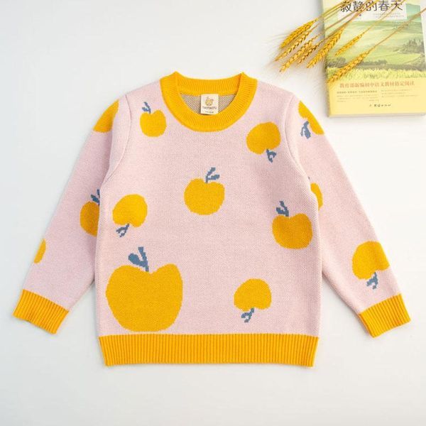 

pullover baby kids girls long sleeve fruit printing knit sweater children's clothes autumn winter sweaters1, Blue