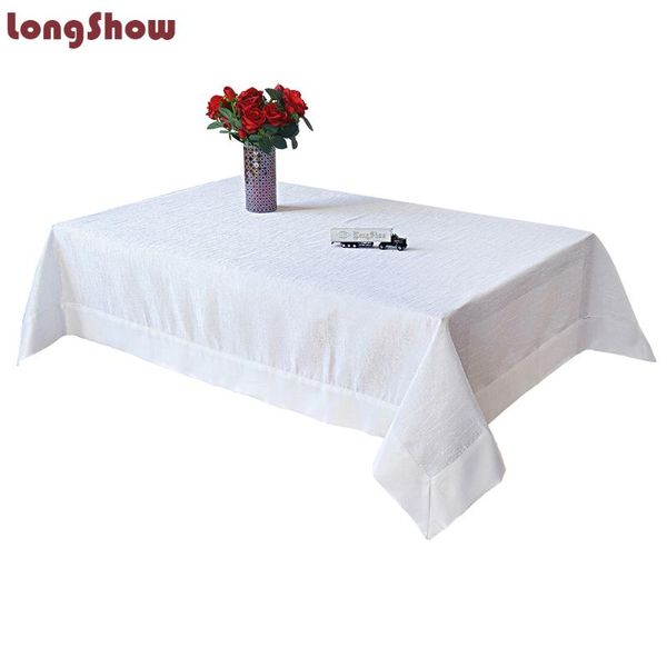 

home decorative patchwork design white color large 3-5 meters tablecloth modern jacquard dot cover for coffee table cloth