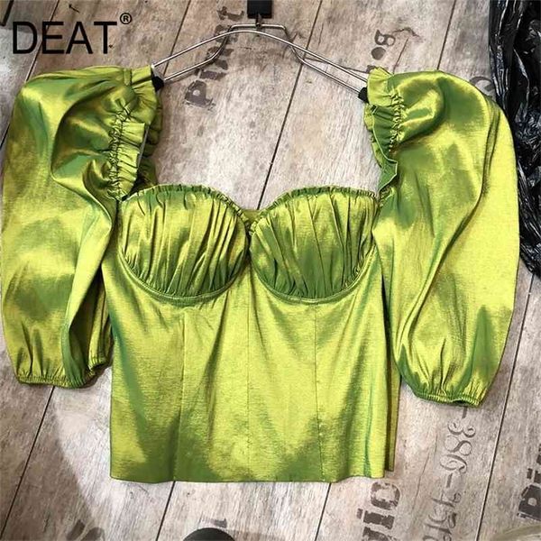

summer fashion casual square collar bra slim short sleeve solid hollow out shirt women sd257 210525, White
