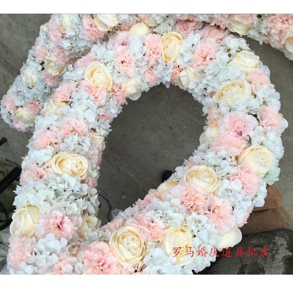 

wedding long table centerpieces decor arch door lintel flower silk rose background lawn/pillar road lead flowers decorative & wreaths