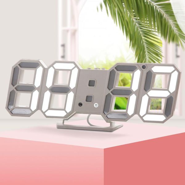 

wall clocks digital clock 3d led alarm electronic desk table with large temperature 12/24 hour display