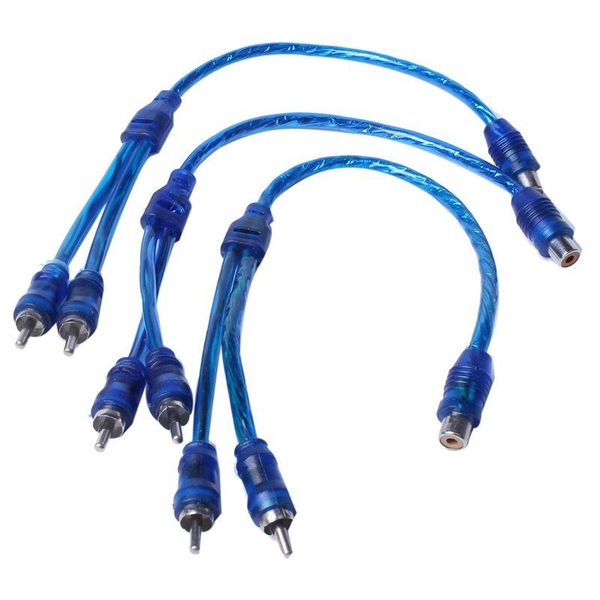 

audio cables & connectors 3 pcs o connection for 1 rca female to 2 male adapter splitter cable