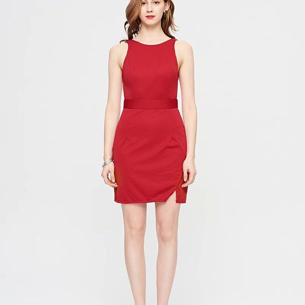 

casual dresses red summer women 2021 chiffon boho mini dress ladies sleeveless party vestidos mujer, Black;gray