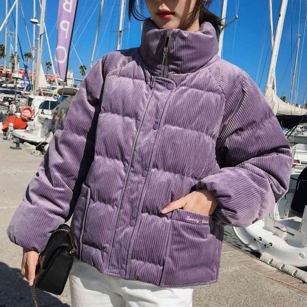 

jacket women's corduroy jacket, thick cotton padded jacket., Black;brown