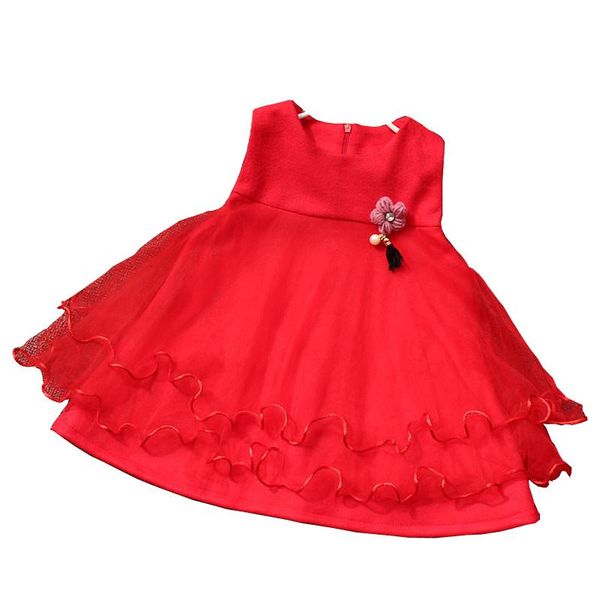 

girl's dresses baby girl dress sleeveless cotton clothes spring autumn winter toddler princess vest kids vestido pink red, Red;yellow