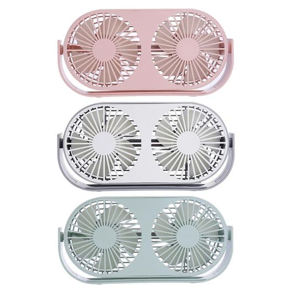 

double desk fan small tableportable usb 3 cooling speed adjustable head 360 degree rotatable personal f electric fans
