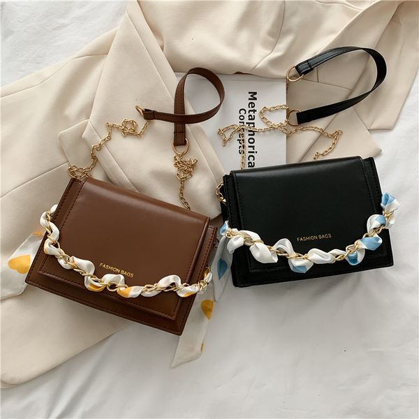 

bag women's 2021 pu textured small square soft leather single shoulder messenger chain simple