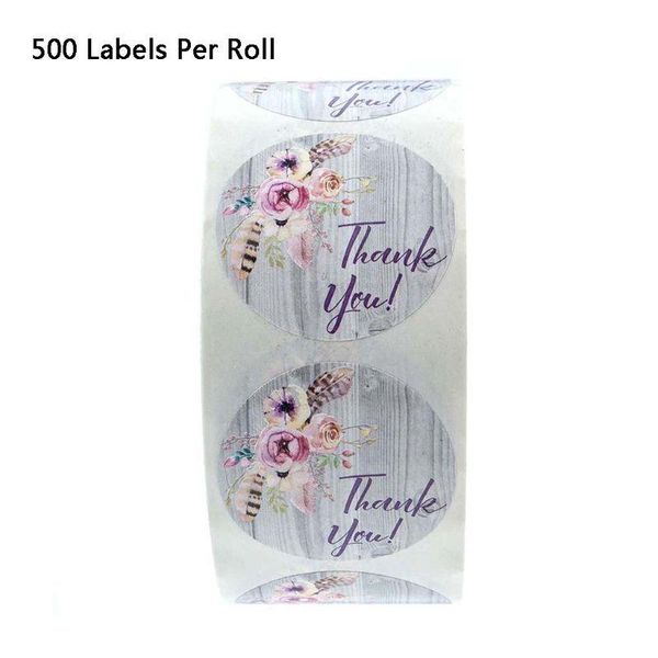 

500pcs/roll thank you stickers stamp tags handmade scrapbooking packaging seal labels stationery gift wrap