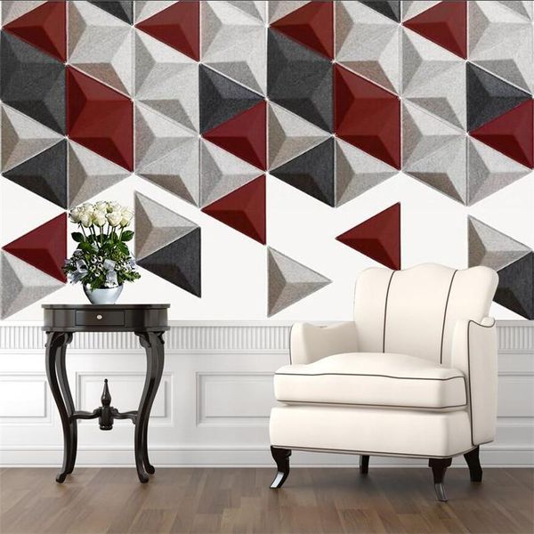 

wallpapers custom 3d stereo geometric triangle po wall paper nordic living room bedroom decor mural wallpaper papel de parede