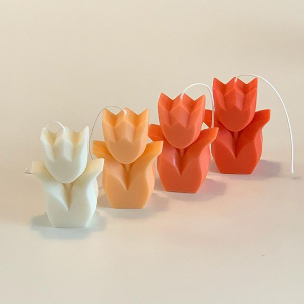 

craft tools korean style 3d tulip flower shape candle silicone mold diy decorative making moulds wax mould