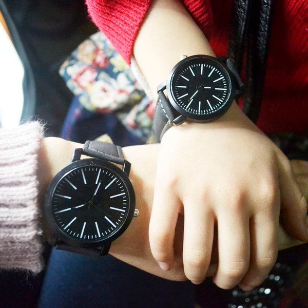 

wristwatches jhlf korean version of fashion watch simple lovers table middle school leisure belt women quartz, Slivery;brown