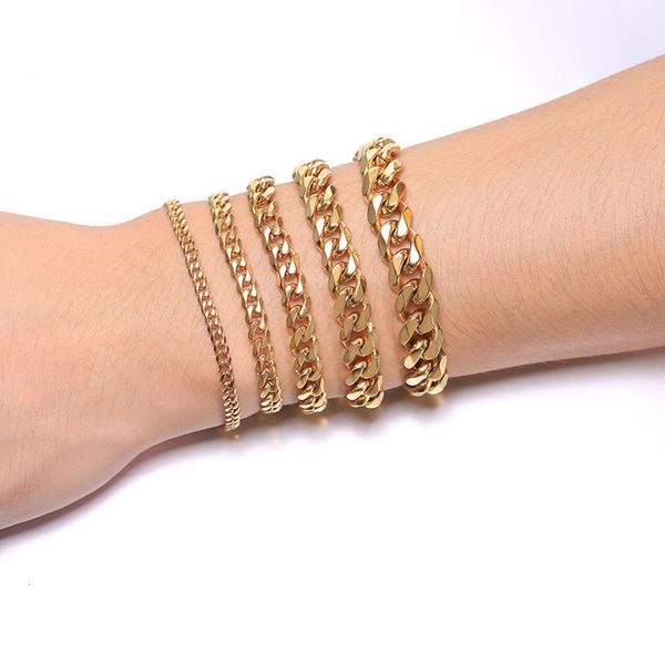 

3 611mm stainless steel cuban bracelet mens fashion trend student hip hop jewelry br755, Black
