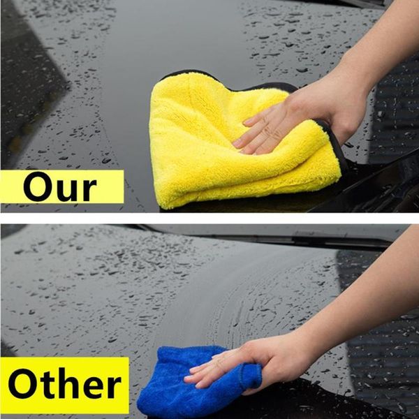 

car sponge microfibre wash cloth soft super absorbent towels yellow accessories