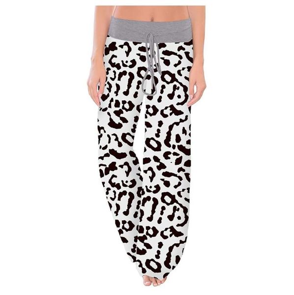 

women's pants & capris womens high waist leopard print loose 2021 autumn winter women straight fashion trousers club, Black;white