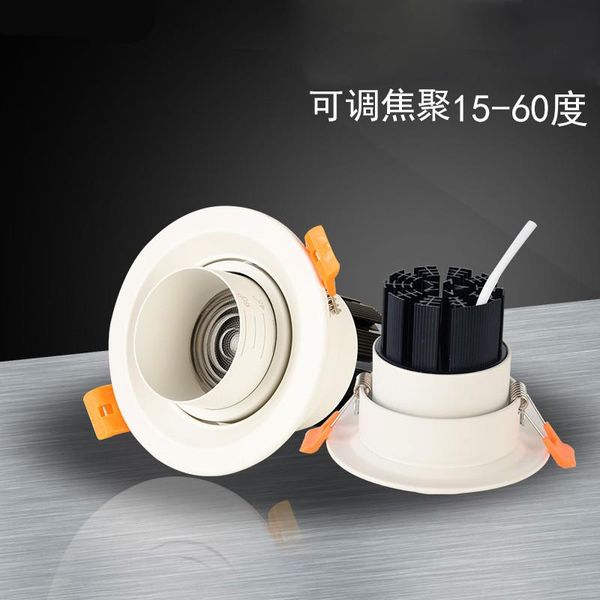 

downlights fanlive 10pcs/lot cob downlight 7w 10w 15w 20w 30w ac85-265v cree adjustable focusing for background el clothing store