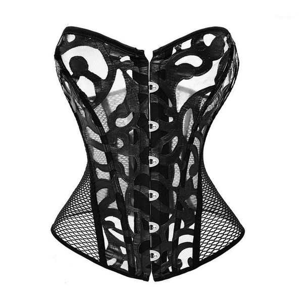

bustiers & corsets summer gothic corset black / white women's breathable slimimg bodysuit shapwear cutout mesh