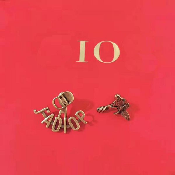 

little bee letter asymmetric earrings for women simple fashion personality earrings s925 silver needle
