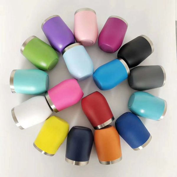 

12oz egg cups stainless steel champagne wine glass mini kids unbreakable milk cup with lid vacuum insulated car cups cca11649 25pcs