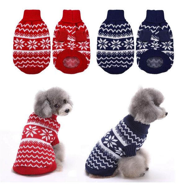

dog apparel winter warm sweater small clothes chihuahua yorkshire pet dogs cat knitwear sweaters teddy clothing red blue