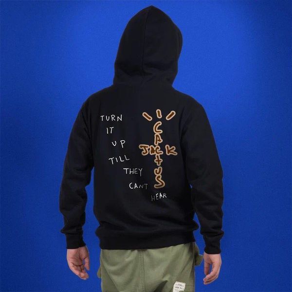 

men's hoodies & sweatshirts 22ss letters flame sun print travis scohoodies men women eu size 100% cotton cactus jack pullover hip hop a, Black