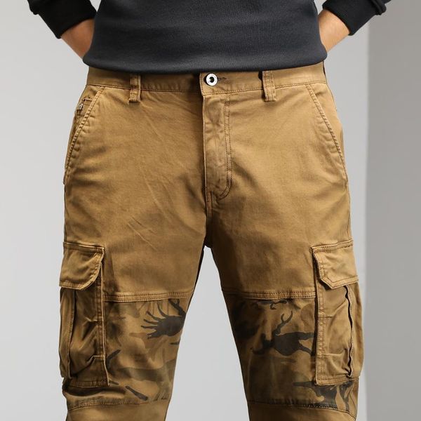 

men's jeans spring and autumn solid color large size overalls leggings leisure trend youth military, Blue