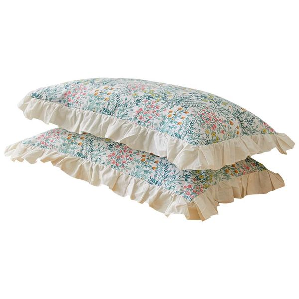 

pillow case fresh ruffled cotton pillowcase one-pair package 48 * 74cm single lace