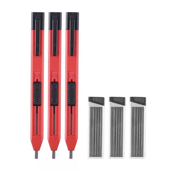 

professional hand tool sets solid carpenter pencil set with 6/12/18 refill leads, built-in sharpener, deep hole mechanical marker marking