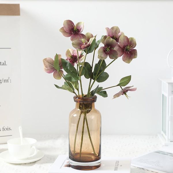 

decorative flowers & wreaths 1pcs artificial flower roses bride branch for christmas home wedding decoration fake silk