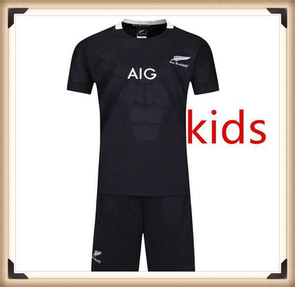 

19 20 21 rugby jerseys quality kids jersey size 16-26, Black;gray