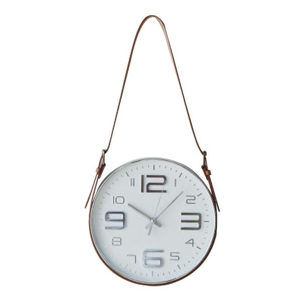 

modern minimalist leather belt hanging clock living room background wall clocks