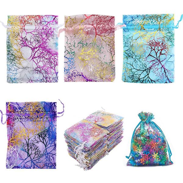

colorful organza bags jewelry packaging chocolate drawstring pouches wedding parry gift candy box wrapping display wrap
