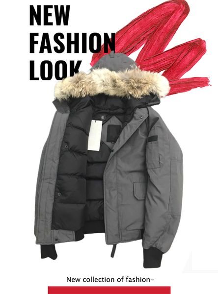 

winter mens parkas jacket fur hooded down coat budge size windbreaker warm men zipper thick jackets with real wolf fur, Black