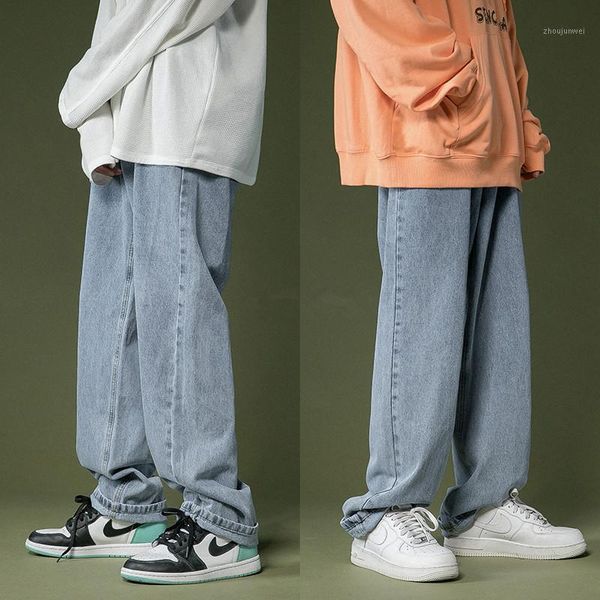 Jeans da uomo 2022 Uomo Streetwear Blu Uomo Nero Moda coreana Pantaloni Harem Denim maschile Over Women Casual allentato