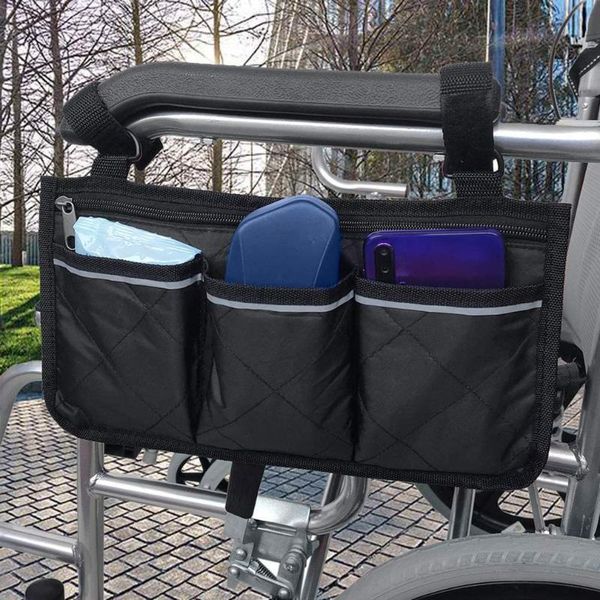 

storage bags wheelchair armrest side bag portable pocket suitable for most walking wheels and mobile equipment accessories