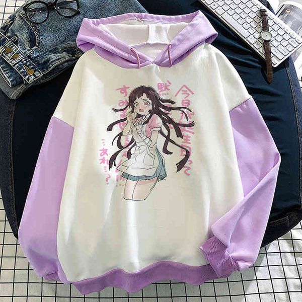 

women hoodie kawaii sweet e-girls mikan tsumiki japan anime cartoon women's hoodies winter long sleeve sweatshirt oversized pullover ho, Black