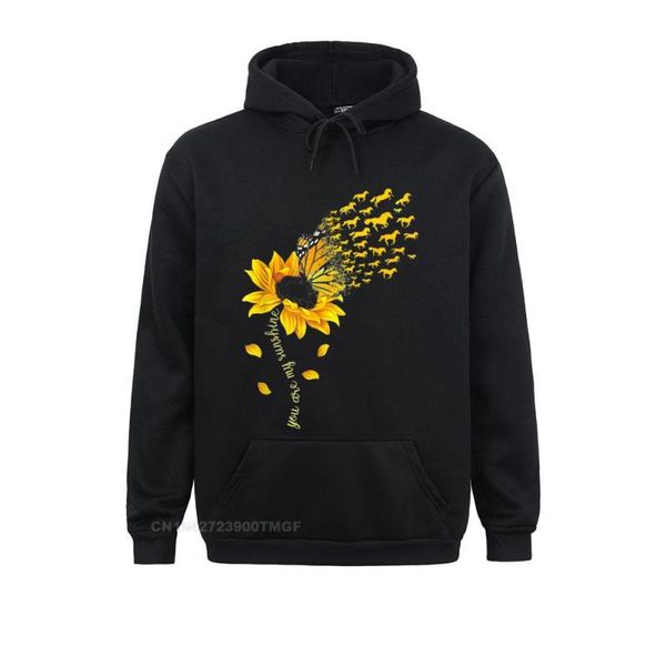 Herren Hoodies Sweatshirts You Are My Sunshine Horse Sunflower Funny Horses Lover T-Shirt Taillierte Herren Langarm-Sportbekleidung