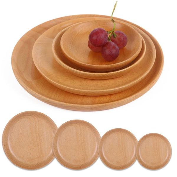 

dishes & plates round solid wood tray fruit saucer tea sushi dessert wooden dinner breakfast