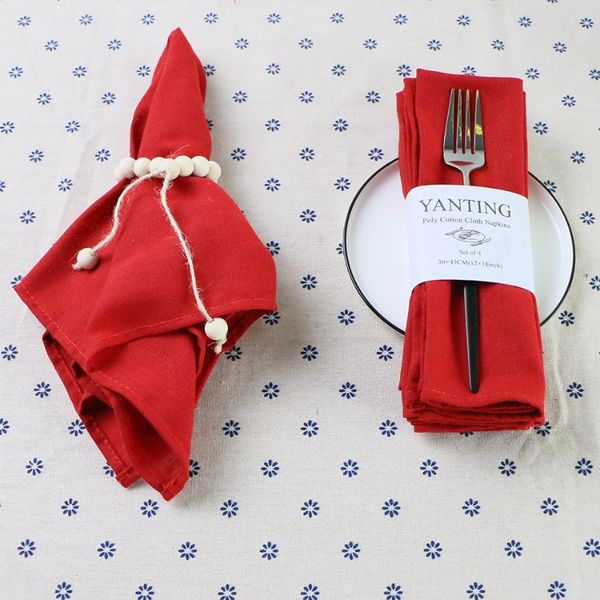 

12pack durable cloth napkins polyester cotton fabric weaving reusable table napkin for kitchen dining wedding decoration