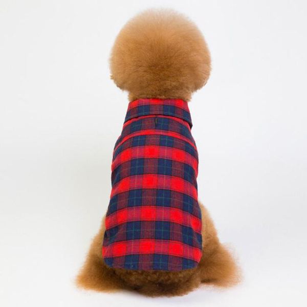 

dog apparel shirt in clothing camiseta perro classic grid lapel t-shirt yorkshire terrier schnauzer pomeranian clothes