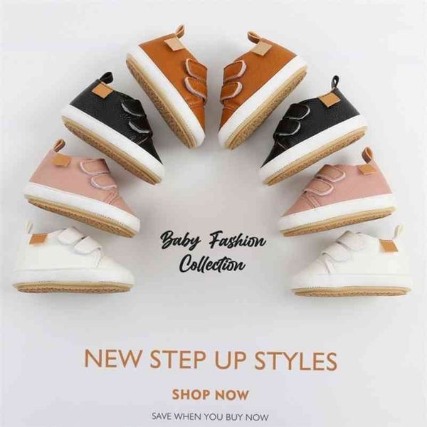 

baby shoes casual sneakers for children baby girl boy pu solid color fashion kids infant toddler soft non slip sports shoes 210326