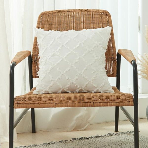

pillow case 2pcs easy clean breathable pillowcase chair soft home decor universal cotton blend bedroom cushion cover geometric tassel couch